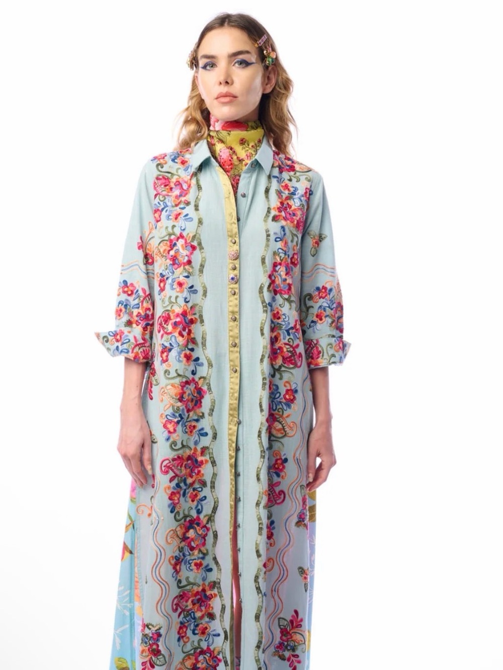 NWOT Aratta light blue duster size S